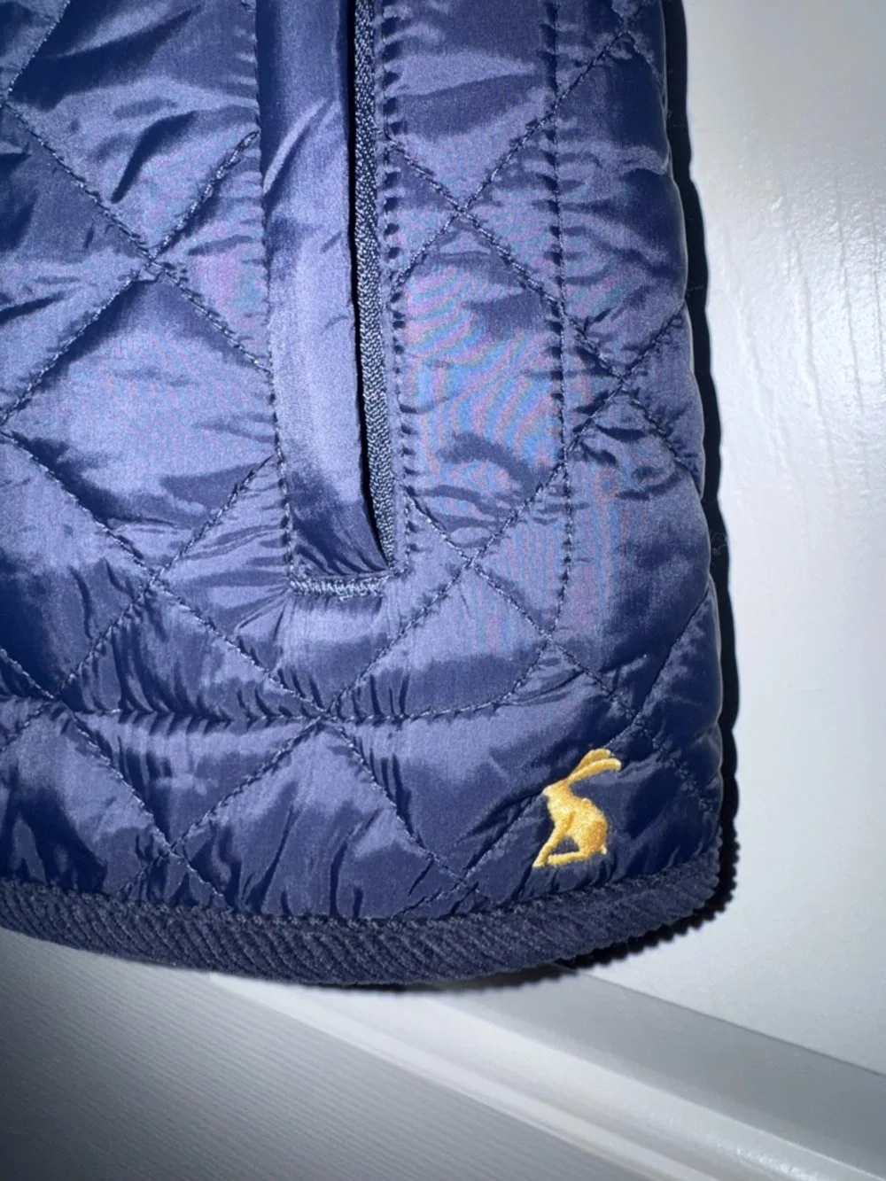 Joules Navy Blue Quilted Jacket with Gold Hardware - Picture 3 of 12